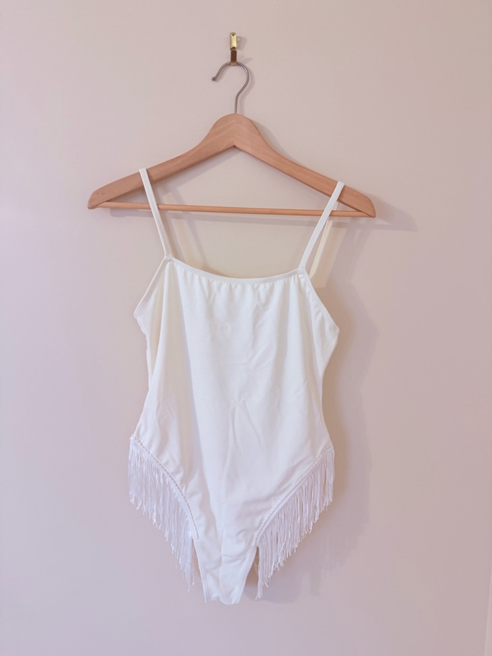 PRETTYLITTLETHING • White Fringe One Piece Swimsuit